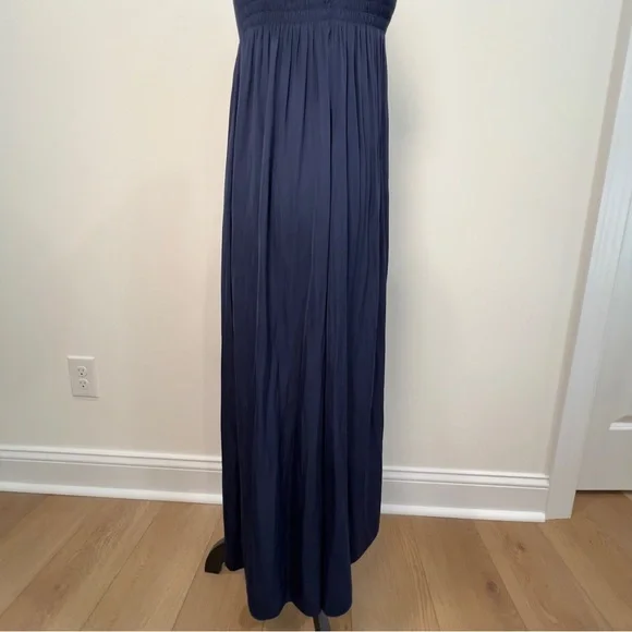Lilly Pulitzer Navy Blue Strapless Silk Finish Maxi Dress Size Small - Picture 9 of 16